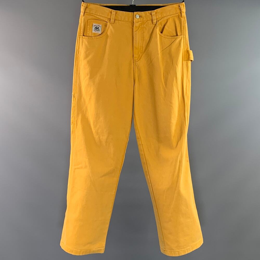 BODE Size 32 Yellow Gold Patch Cotton Cargo Jeans